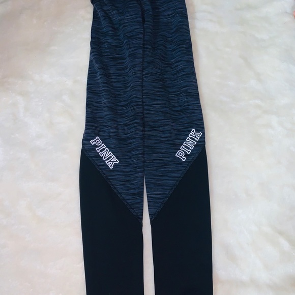 Pink Victoria Secret Ultimate Reversible Leggings Marl Gray Black Slim Pants S - Picture 9 of 15